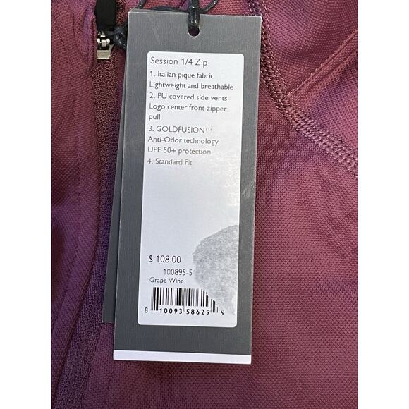 Rhone Session 1/4 Zip Pullover Sweater Men Size Small Grape Wine Pique Golf NWT - Picture 5 of 11